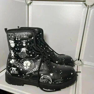 BT21 Black Army Boots Gothcore Women’s Size 7/mens 5